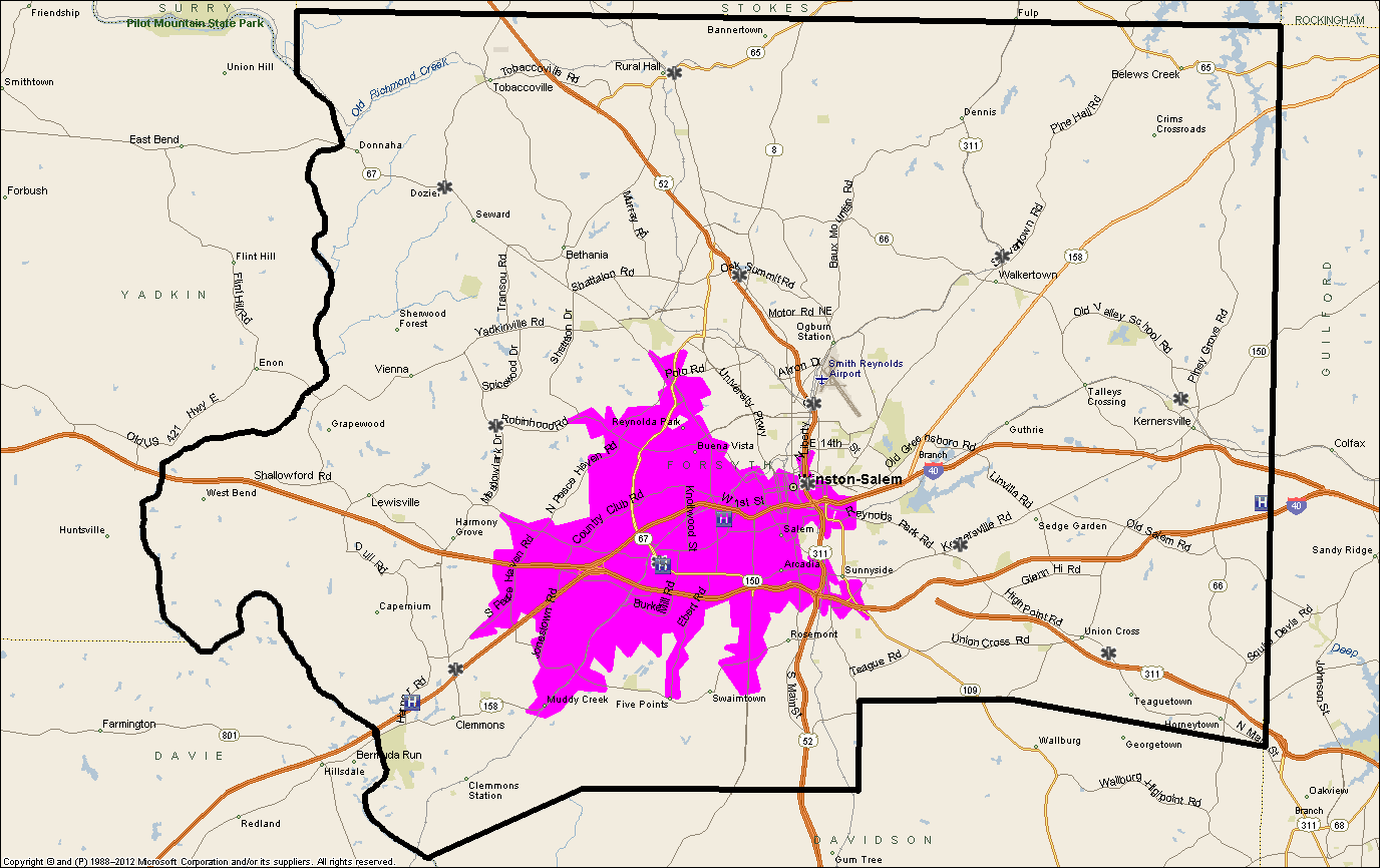 Novant Health - Forsyth Medical Center Drivetime Map